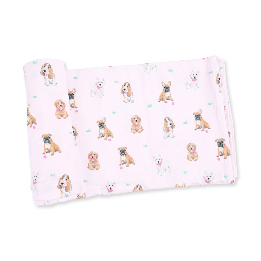 Bestie Dogs Pink - Swaddle Blanket
