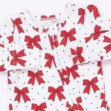 Festive Bows - 2 Way Ruffle Back Zipper Footie