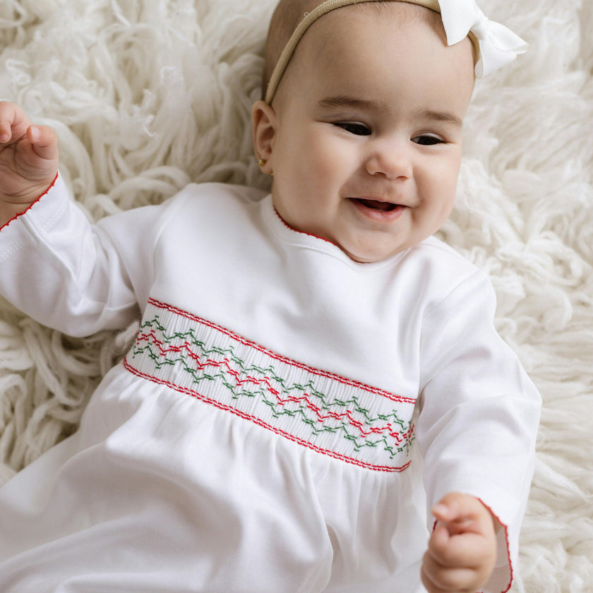 Christmas Smocked Bubble Romper