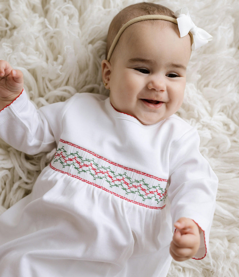 Christmas Smocked Bubble Romper
