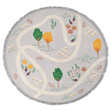 Hand-Woven Fringed Round Rug