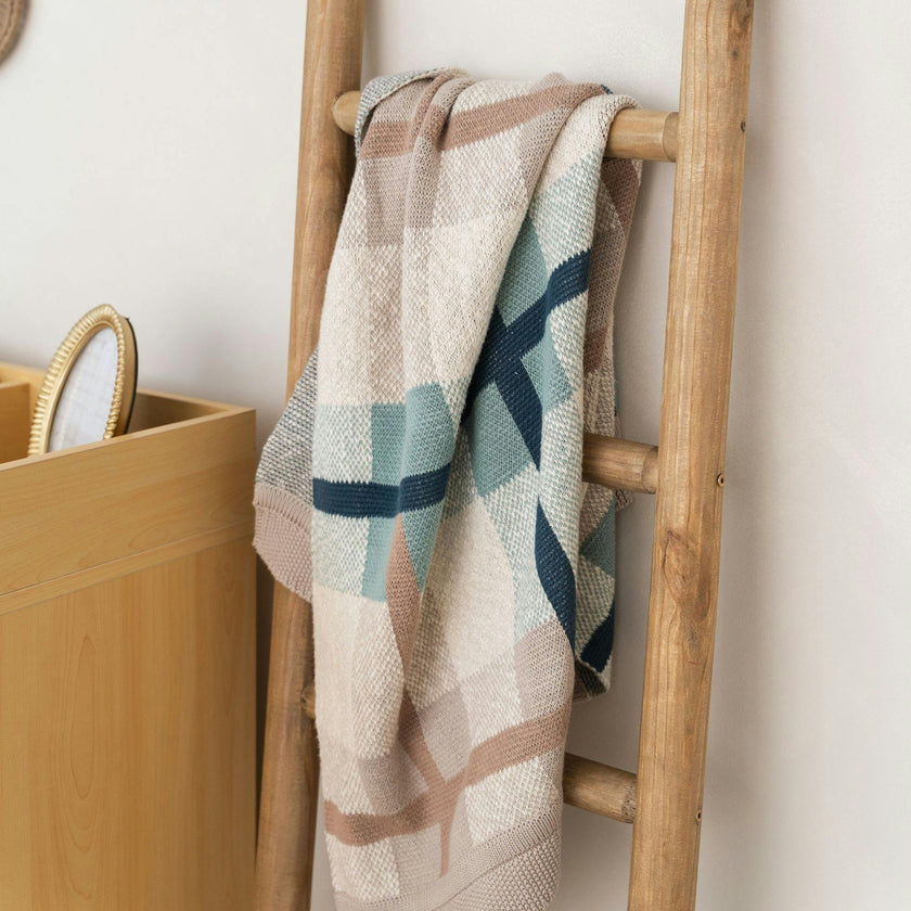 Charlie Farmhouse Knitted Plaid Baby Blanket