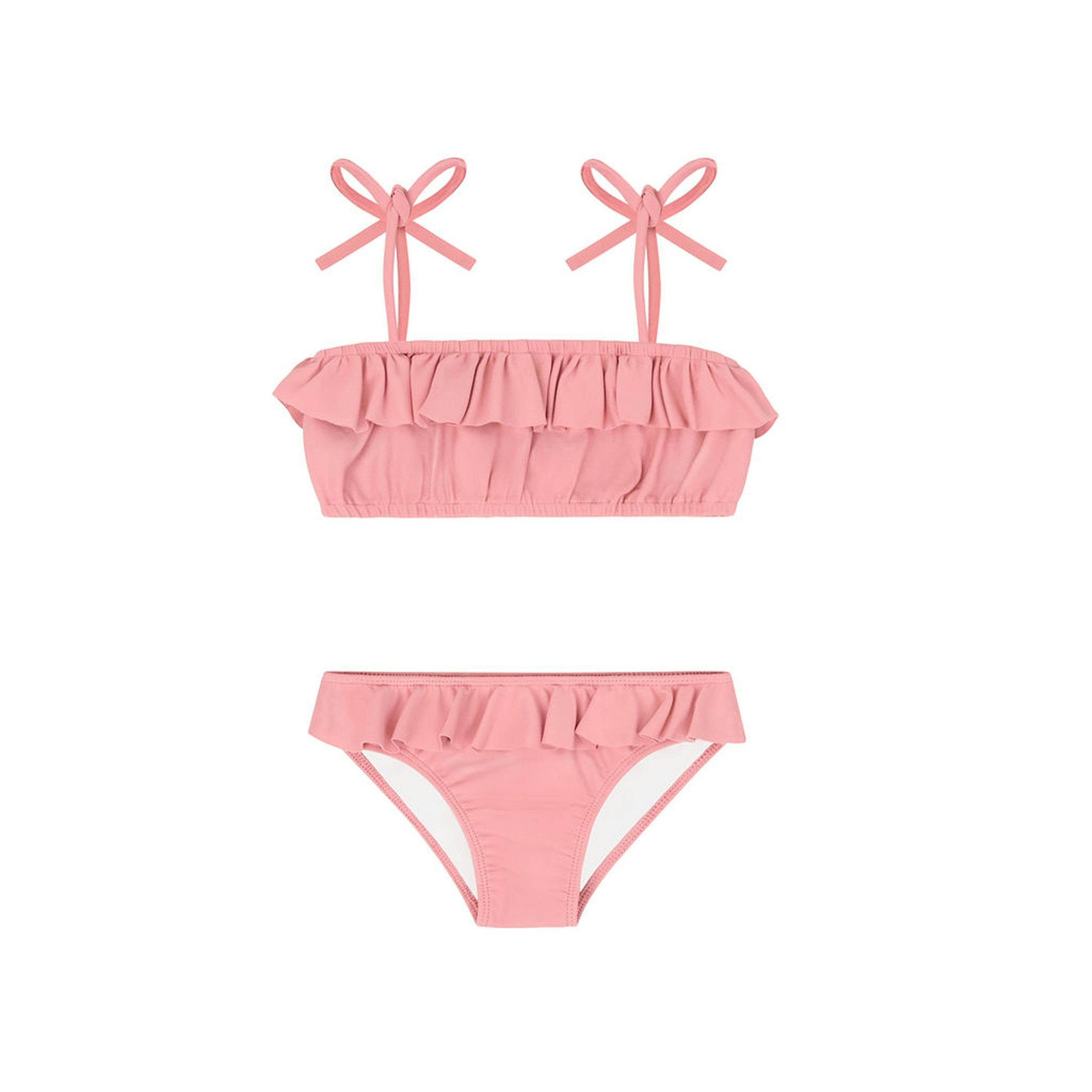 girls dusty rose bandeau bikini