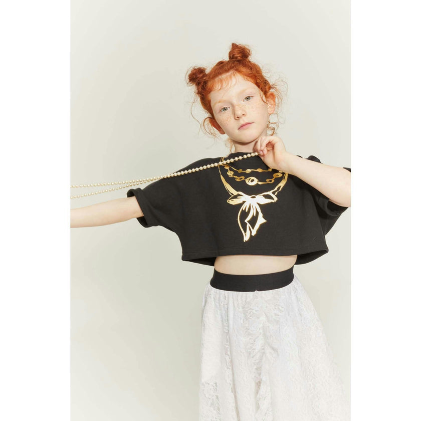 Jewelry Crop Sweatshirt
