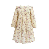 Ivory Floral Ruffle Dress