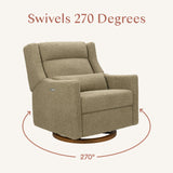 Kiwi Plus Chair and a Half Power Glider Recliner in Latte Teddy Loop w/ Dark Wood Base