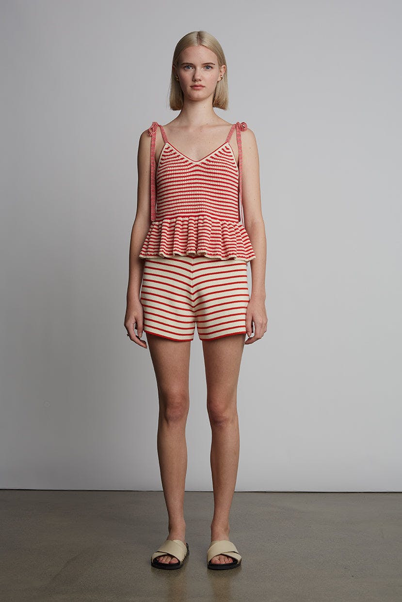 MALI STRIPE CAMI | IVORY + ROSSO STRIPE
