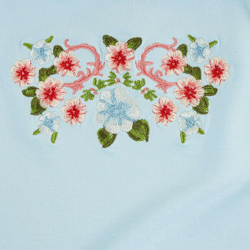 Blue Chiaro French Terry Scalloped Bubble Romper