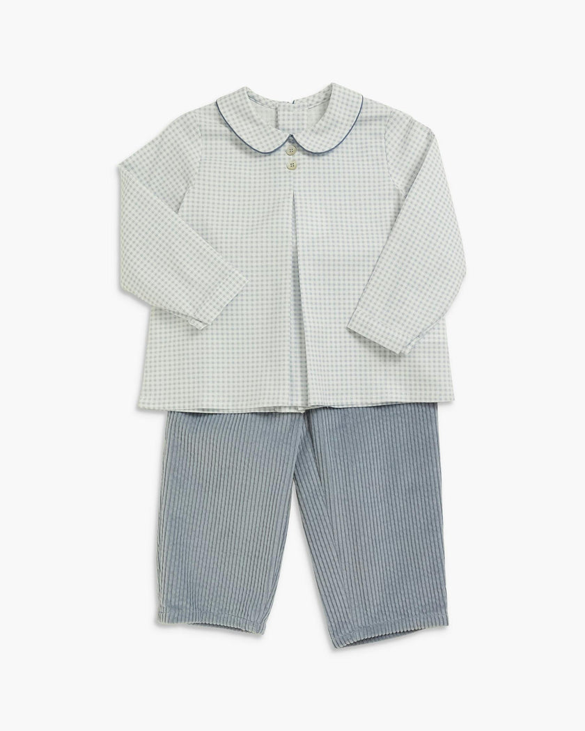 Darius Shirt Dusty Blue Vichy
