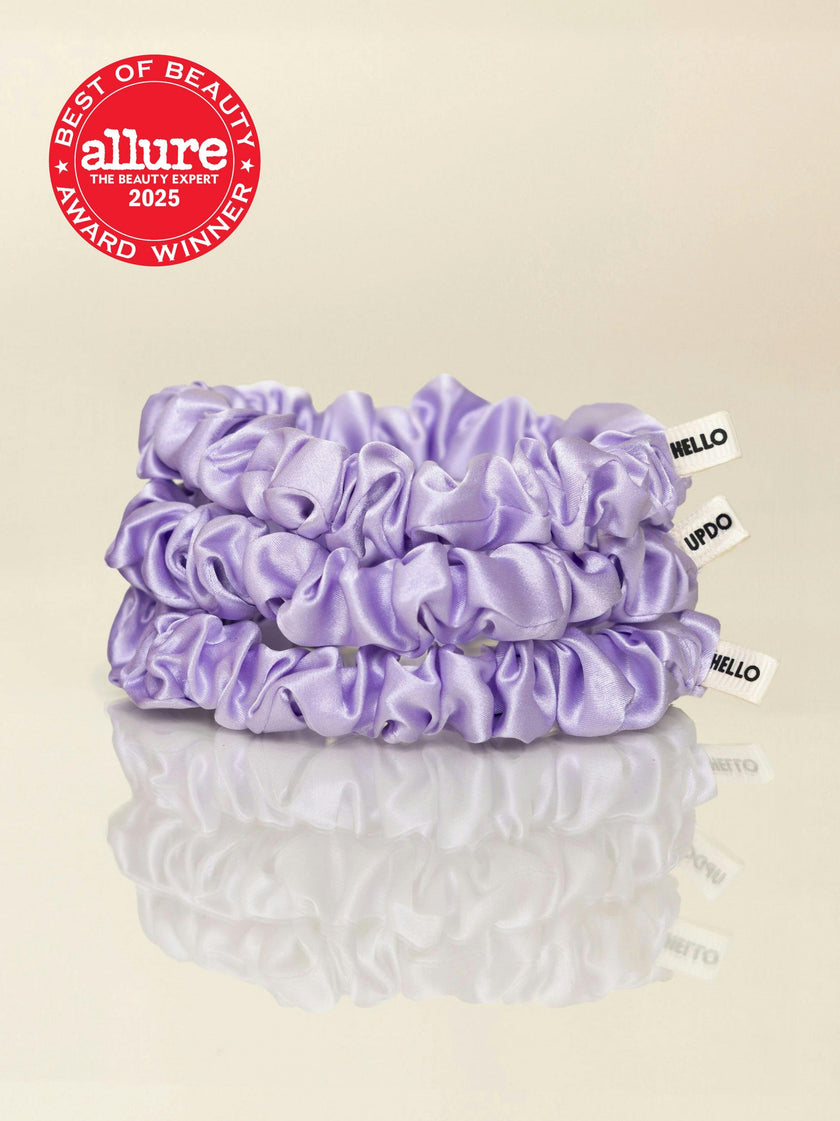 Lilac Silk Scrunchies