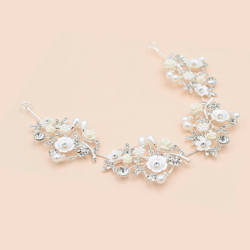 Crystal Glimmering Flower Hair Vine