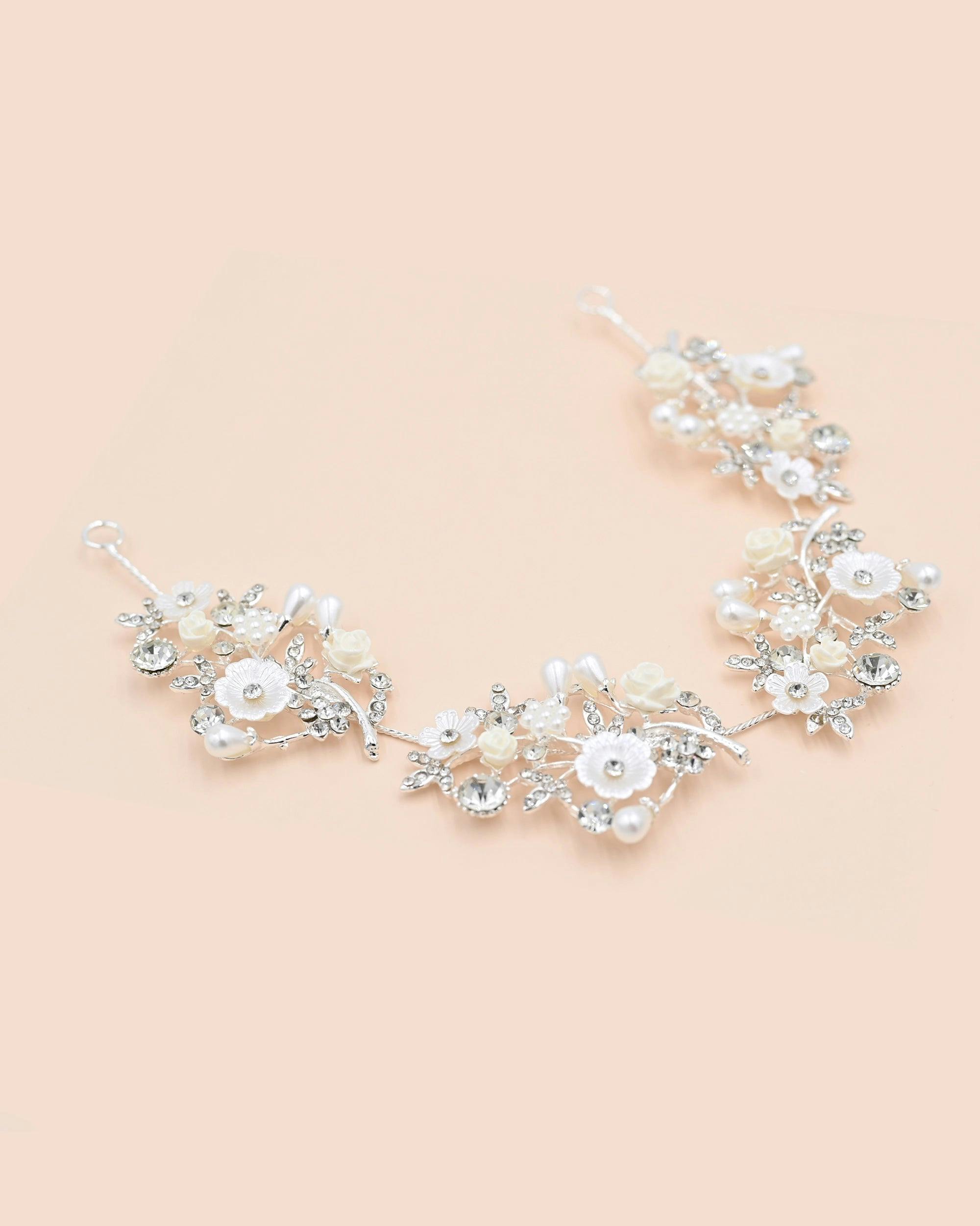 Crystal Glimmering Flower Hair Vine