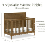 Ambrosia 4-in-1 Convertible Crib in Natural Walnut