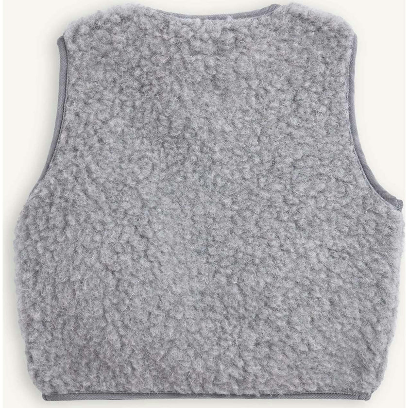 children's merino wool vest - stone grey