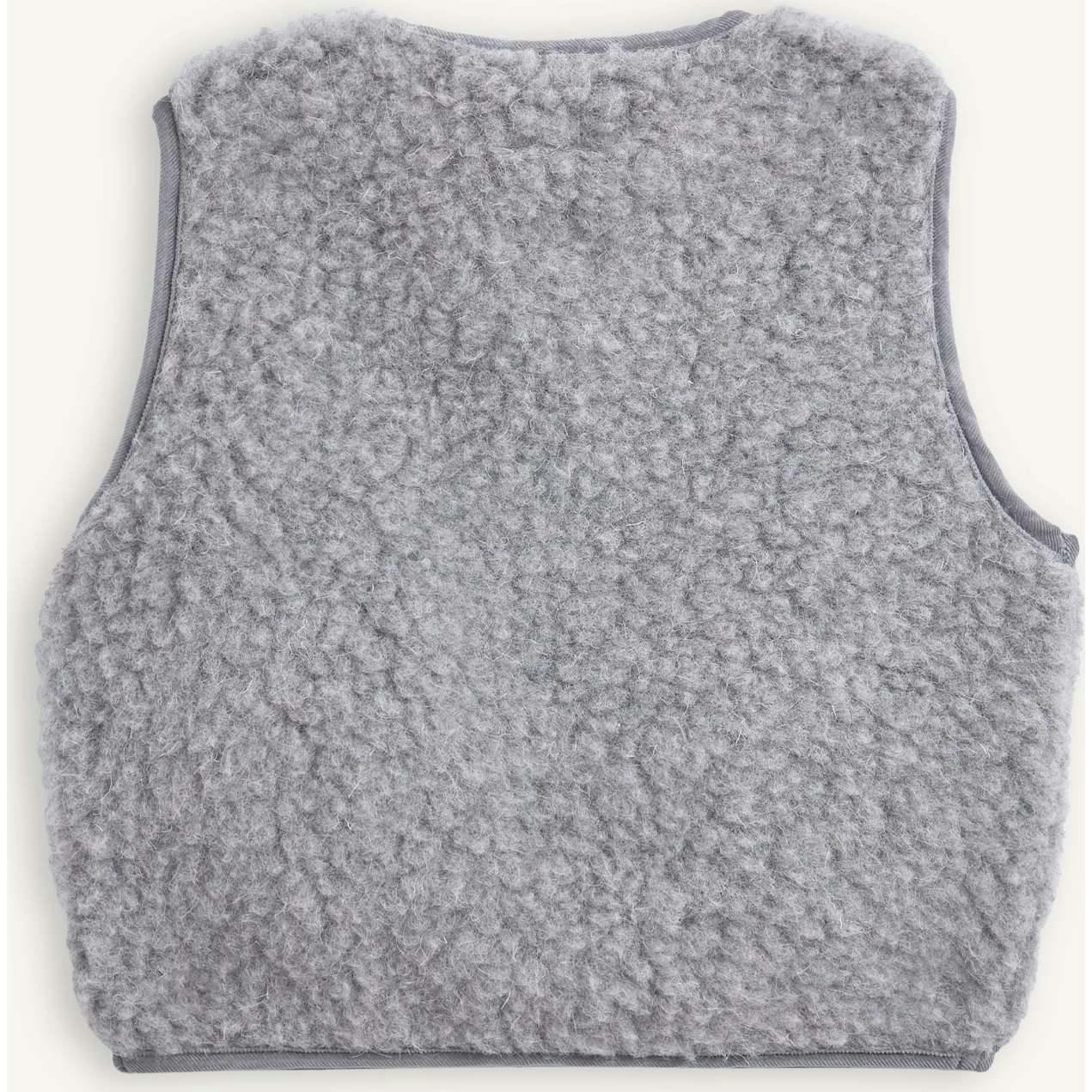 children's merino wool vest - stone grey