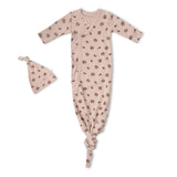 Organic Kimono Knotted Sleep Gown - Rosebud