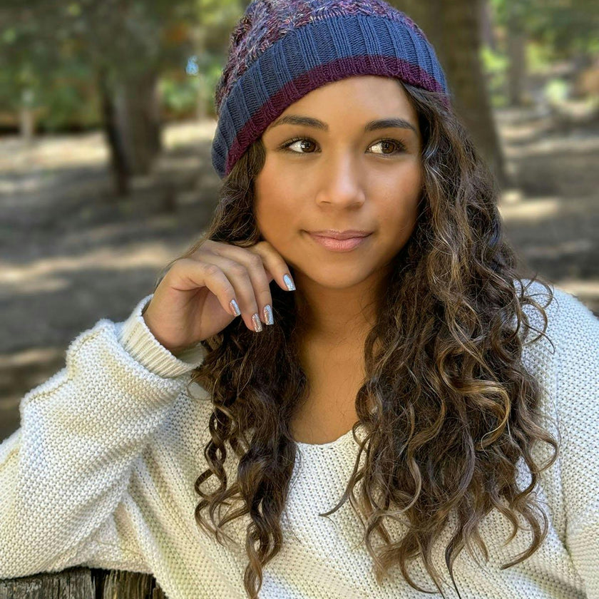 Kids Braided Pom Pom Beanie