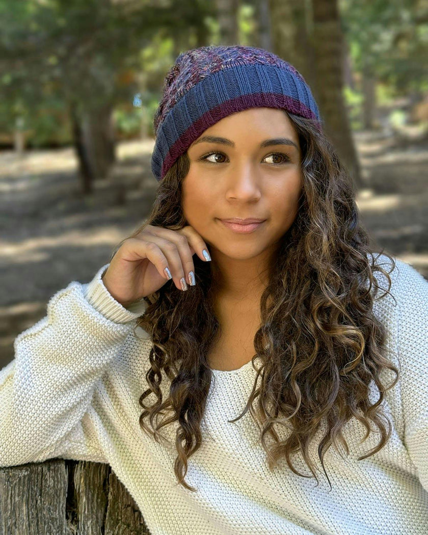 Kids Braided Pom Pom Beanie