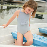 Girls Harbor Stripe Tie-Front One Piece