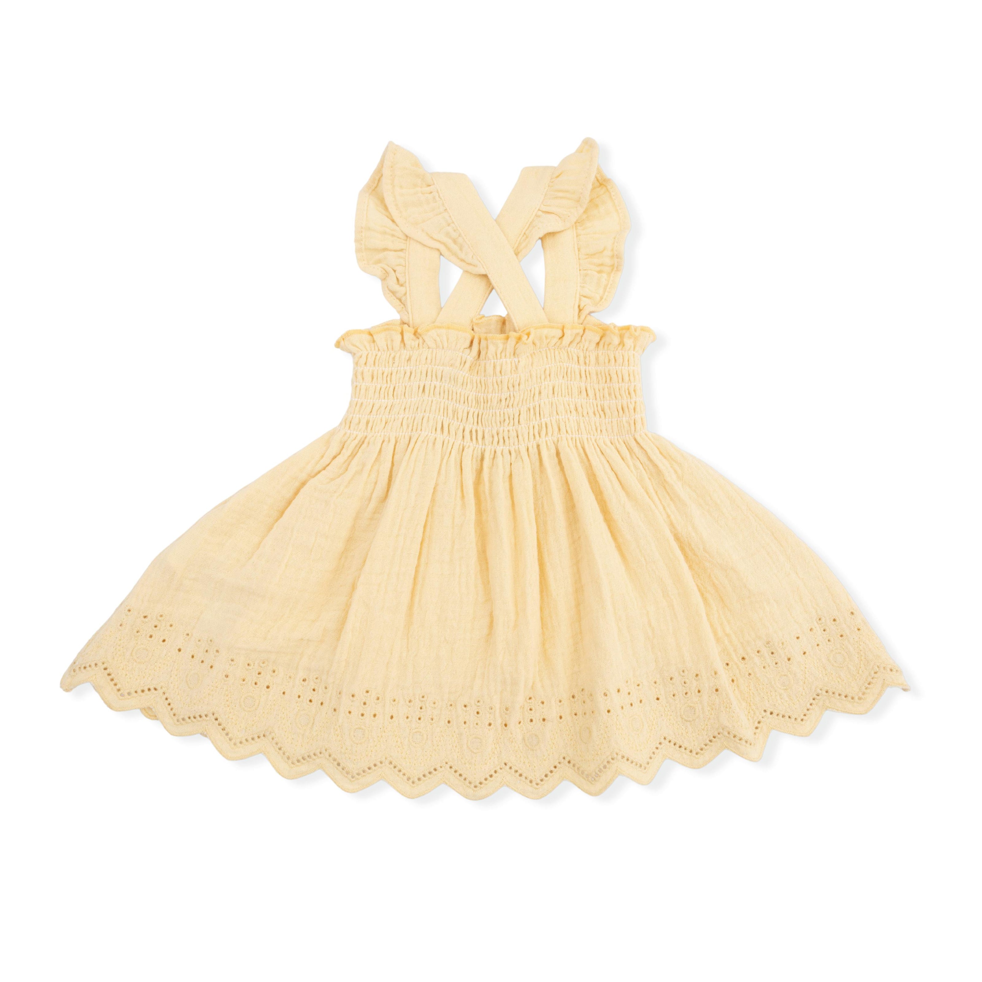 Solid Muslin Italian Straw - Smocked Top with Bloomer