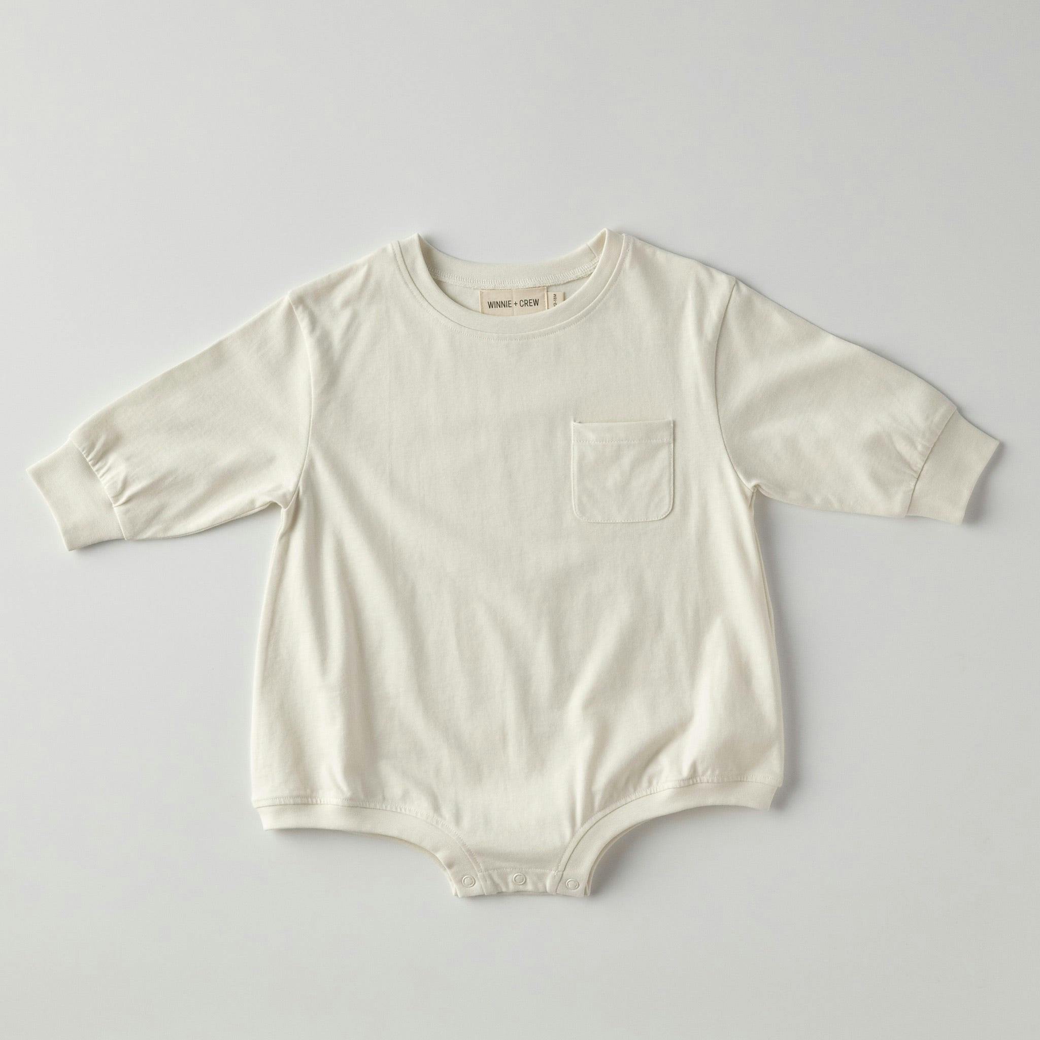 Harley Pocket Romper in Marshmallow