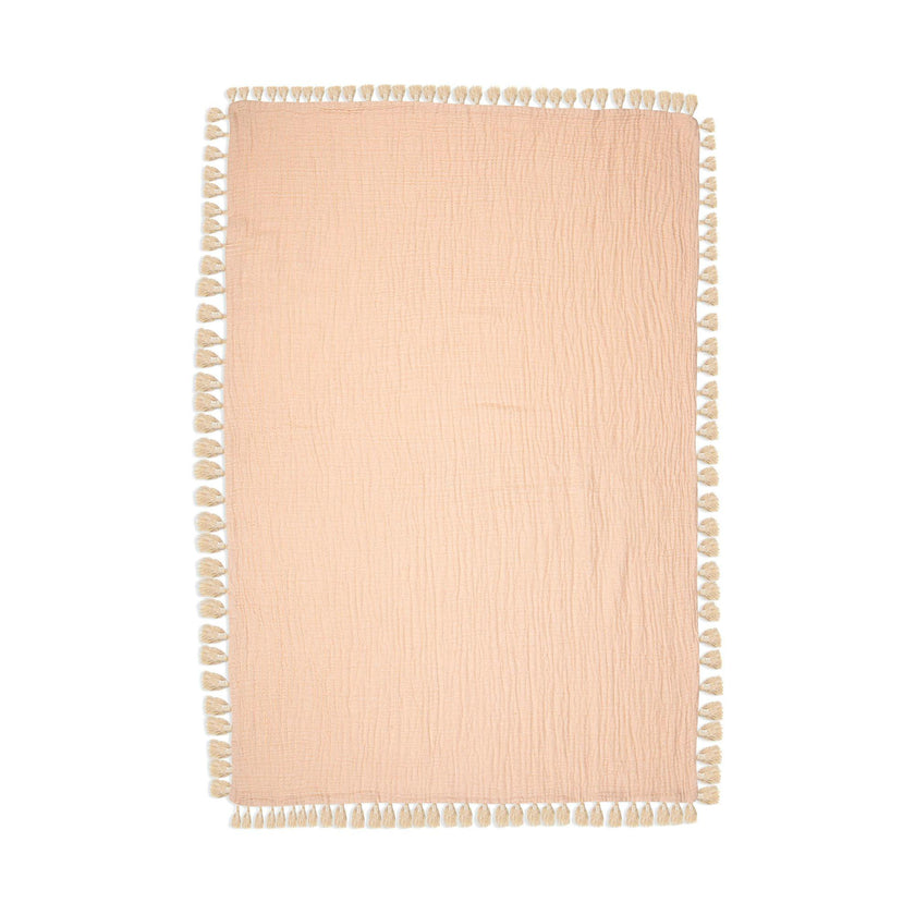 6-Layer Cotton Muslin Baby Blanket (Rose Pink)