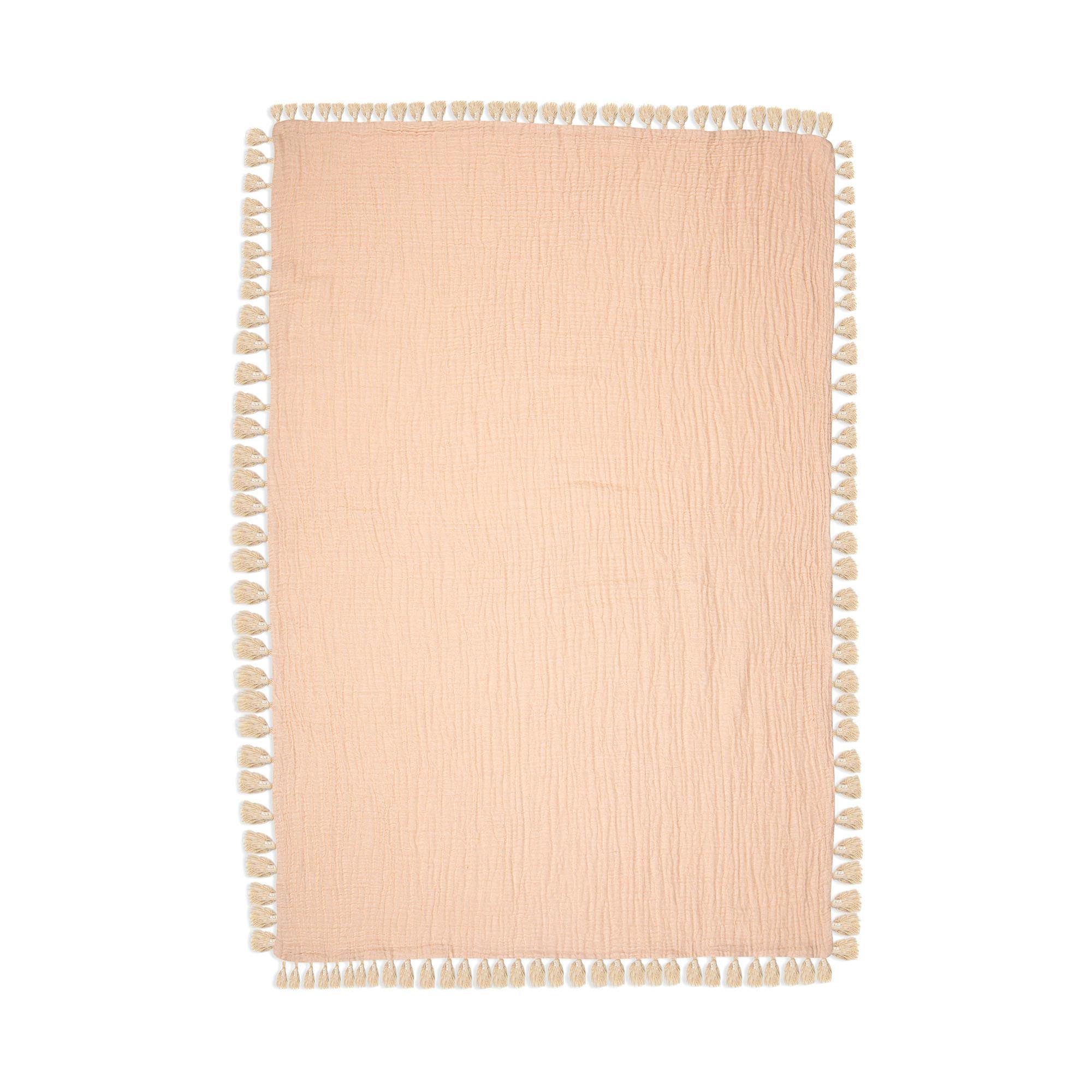 6-Layer Cotton Muslin Baby Blanket (Rose Pink)