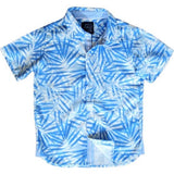 Tropical Palms Blue Shirt in Short Sleeves