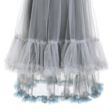 Gray Tulle Ruffle Dress