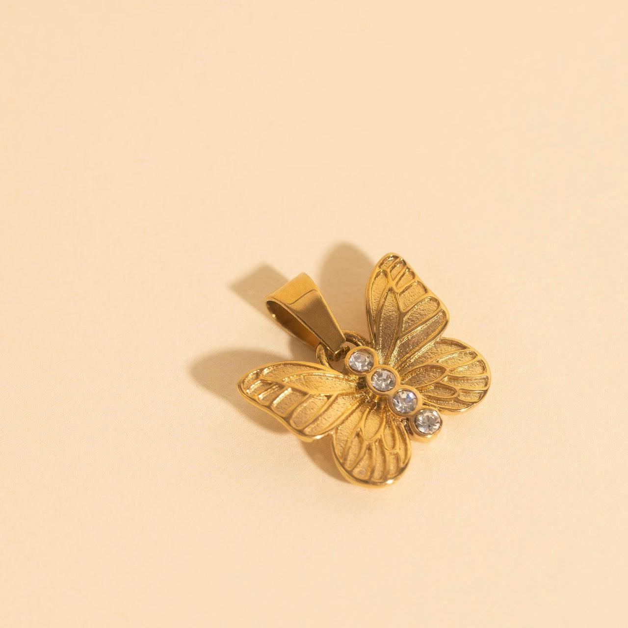 Butterfly Crystal Necklace Charm