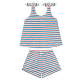 girls jetty stripe french terry tie knot set