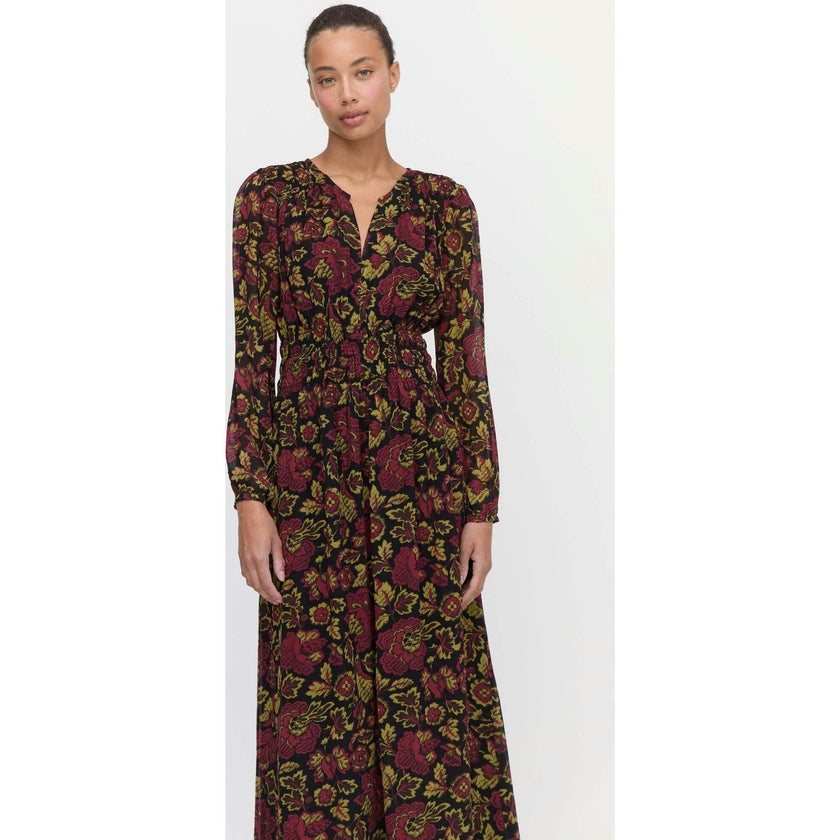 The Rosely Dress - Black Palampore Floral