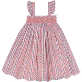 girls rosa vine smocked dress with flutter sleeves