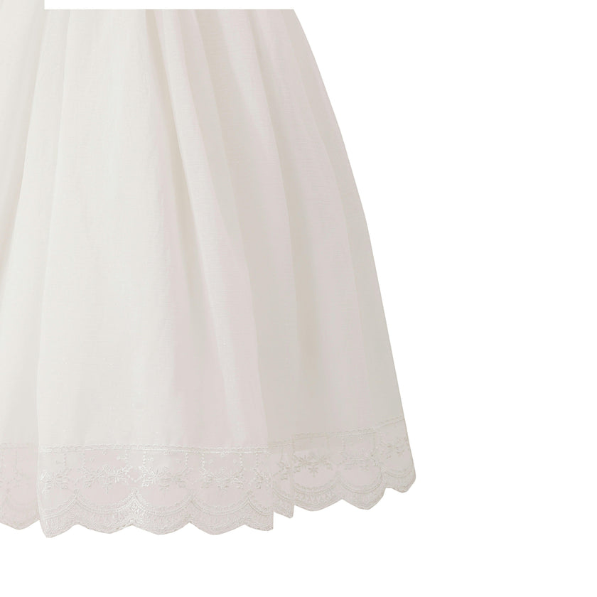White Montessa Formal Dress with Lace Trim