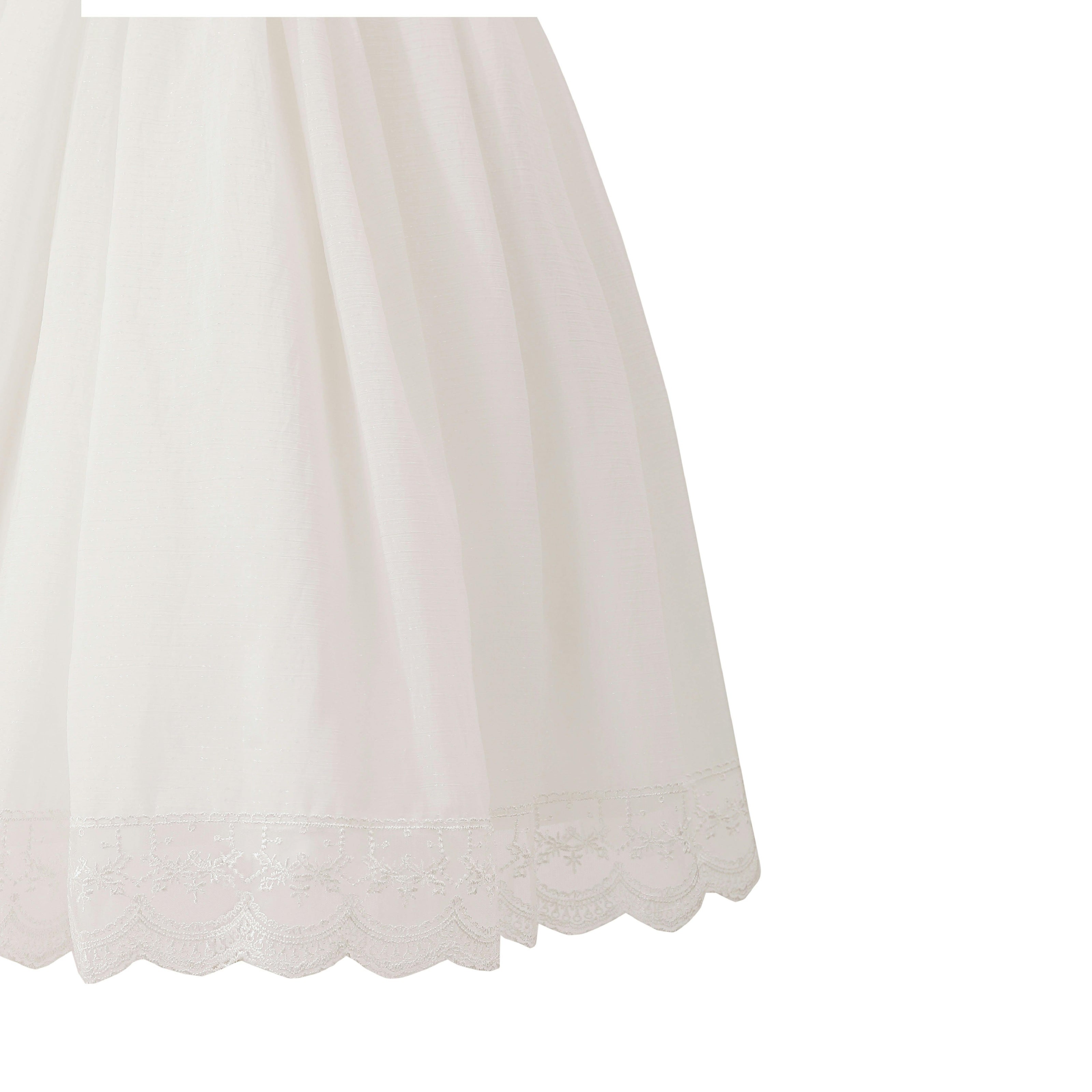 White Montessa Formal Dress with Lace Trim