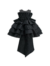 Black Tiered Bow Dress