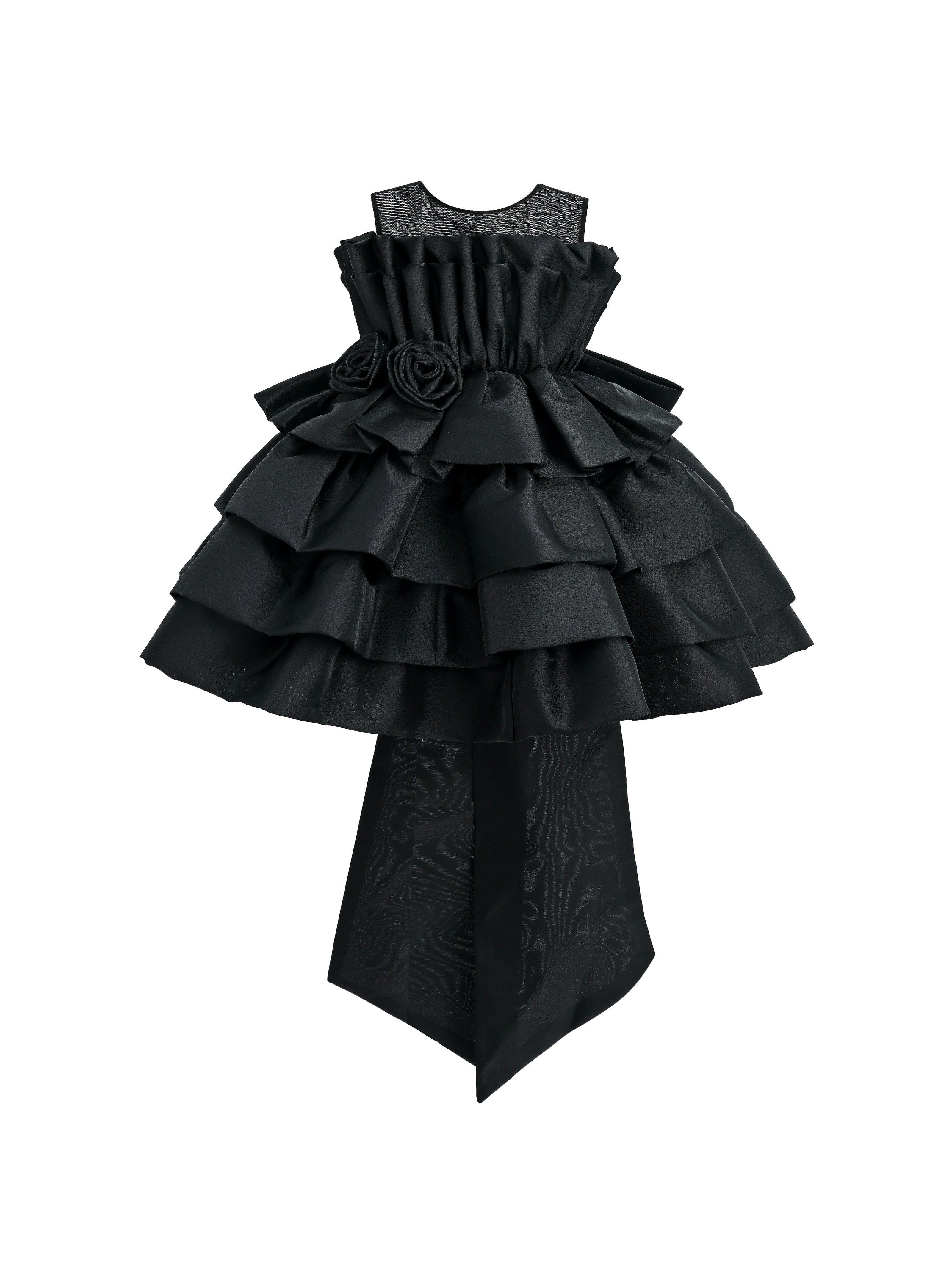 Black Tiered Bow Dress