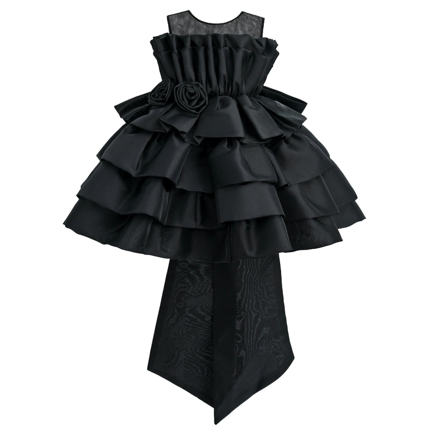 Black Tiered Bow Dress