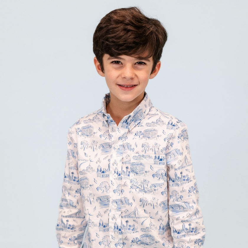 Bates Boy Button Down - Dallas Print