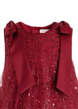 Red Sequin Feather Dress