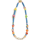 Colorful "Blue" Monogram Happy Necklace