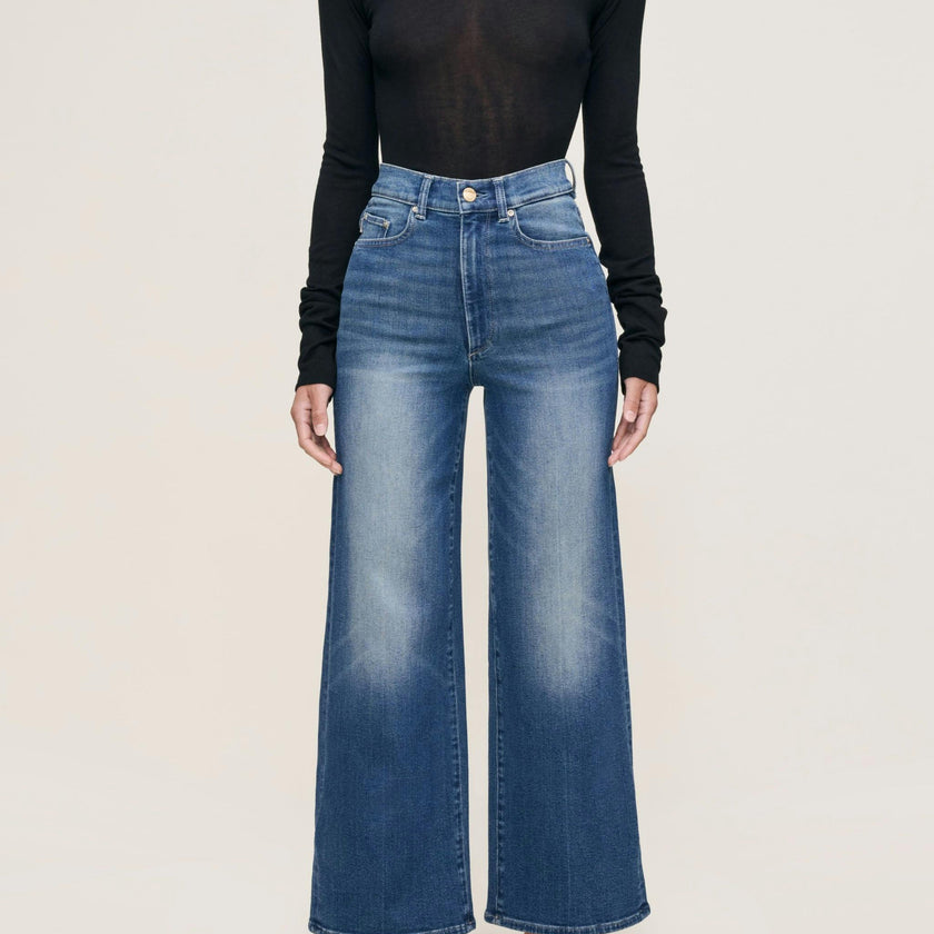 Hepburn Wide Leg High Rise Ankle Jeans Oceanside