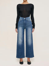 Hepburn Wide Leg High Rise Ankle Jeans Oceanside