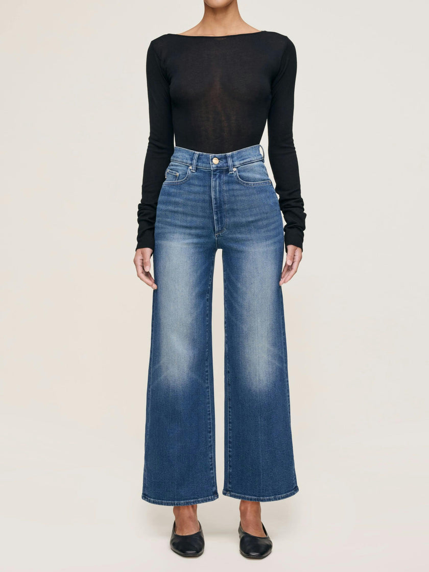 Hepburn Wide Leg High Rise Ankle Jeans Oceanside