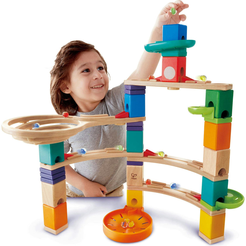 Quadrilla Wooden Cliffhanger Marble Run Building Set