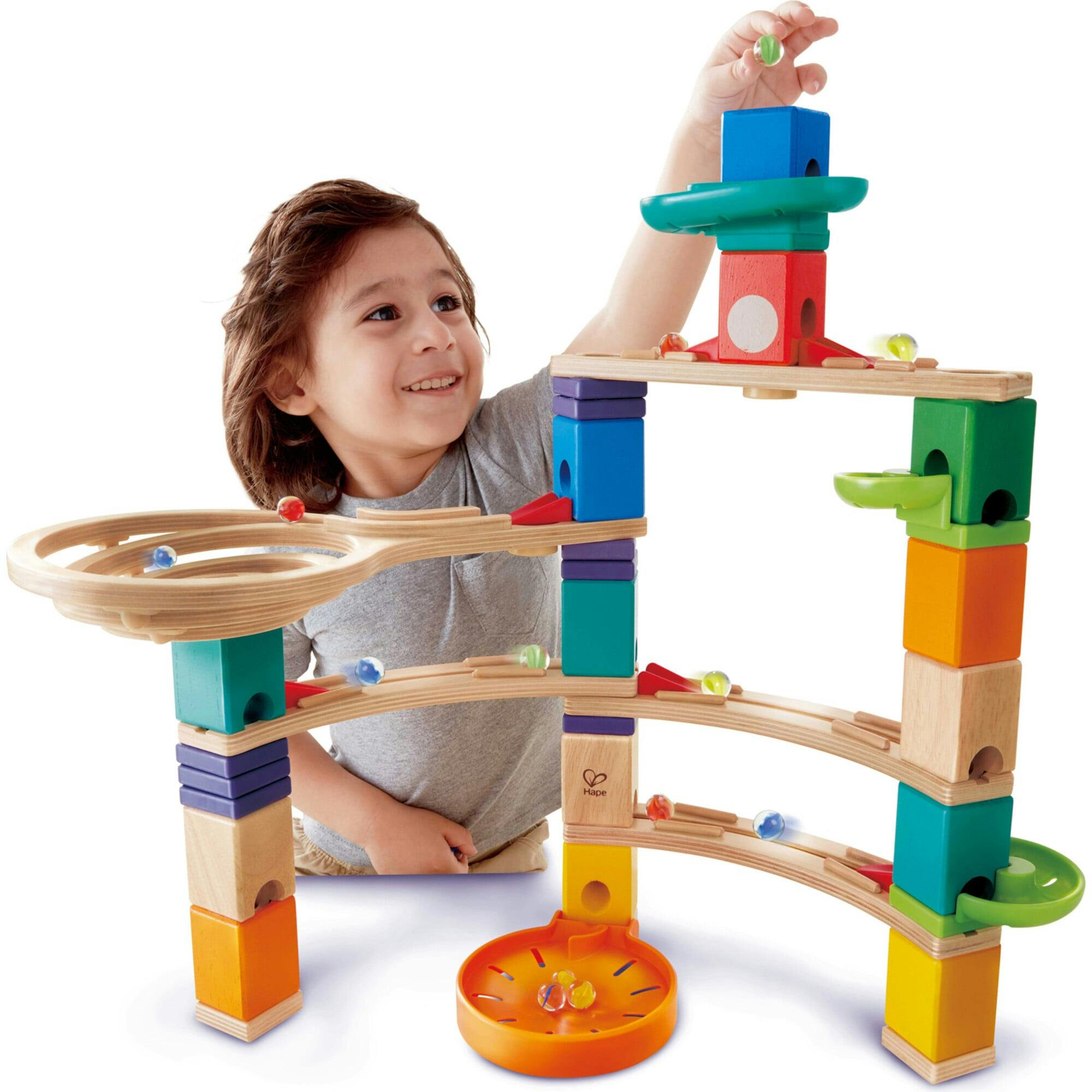 Quadrilla Wooden Cliffhanger Marble Run Building Set