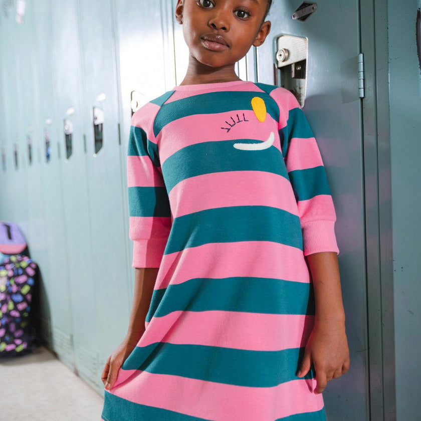 Engineer Stripe Dress Pink and Green Stripes