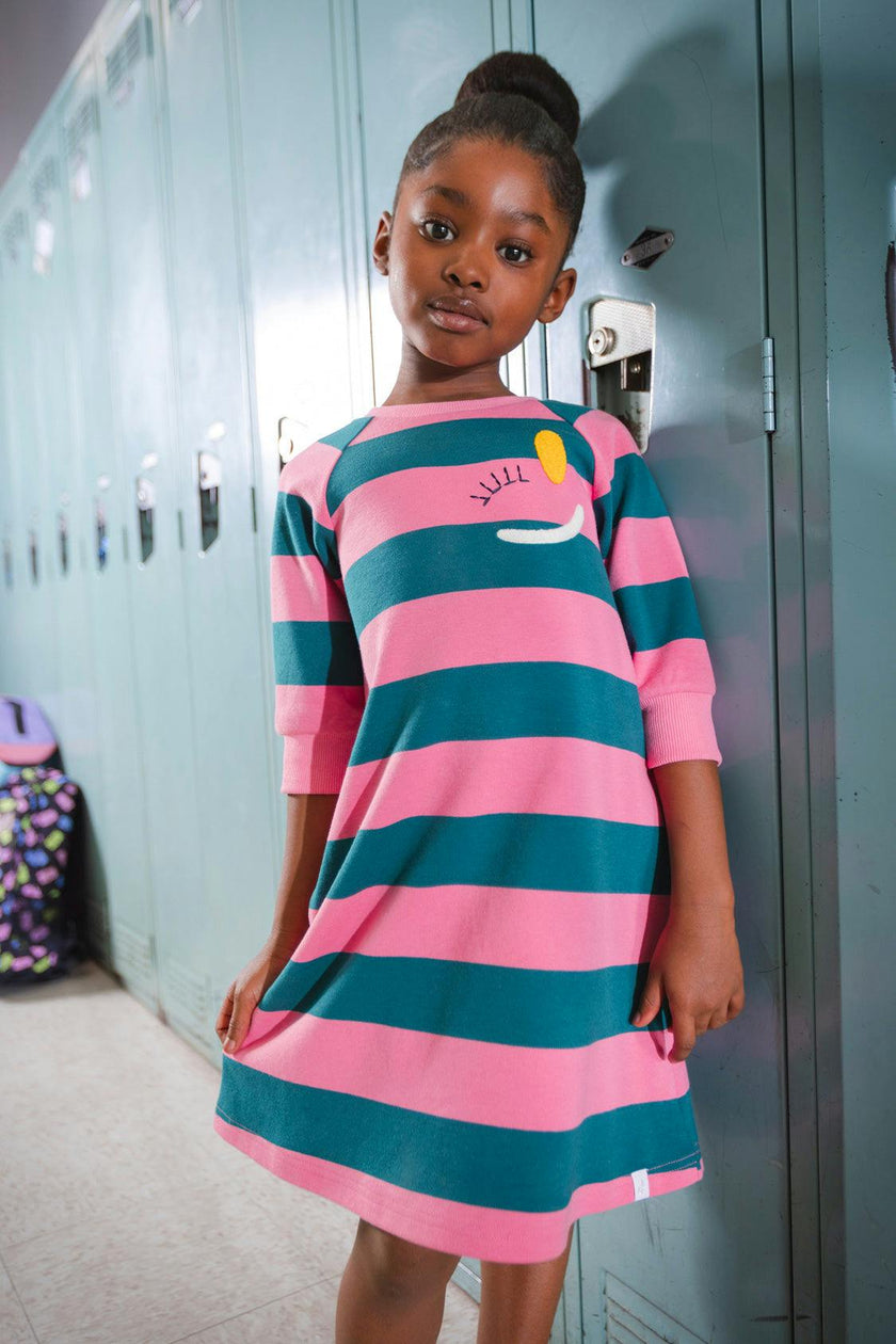 Engineer Stripe Dress Pink and Green Stripes