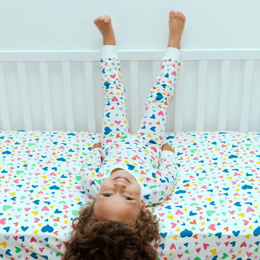 Organic Kids Pajamas - Colorful Hearts