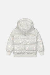 Winter Puffy Jacket White Glitter